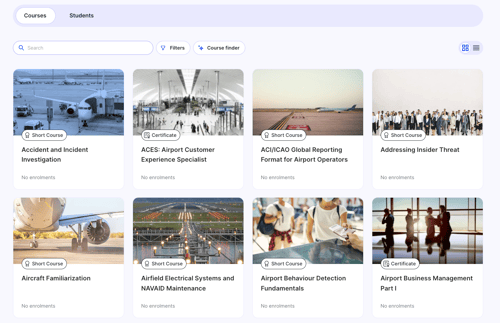 A screenshot of the Klayo interface displaying how to manage courses.