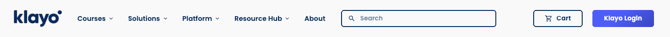 A screenshot of the navigation bar on the Klayo website